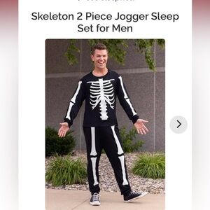 Skeleton 2 Piece Jogger Halloween Costume / Sleep Set